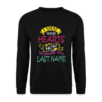 Adoption Day, Adoption Mom Dad Parents - Unisex Sweatshirt - black - Front - Alina (178cm) & Michal (187cm)