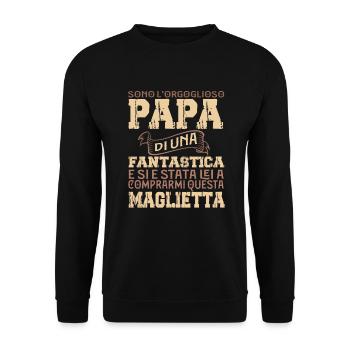 Papa di una figlia fantastica Family - Unisex Sweatshirt - black - Front - Alina (178cm) & Michal (187cm)