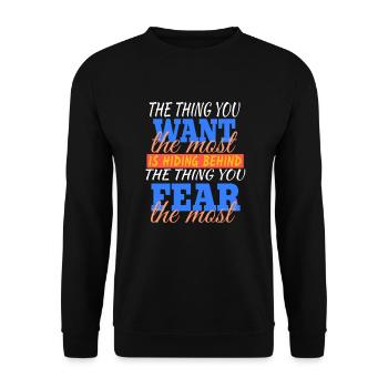 La chose que vous voulez la plus drôle inspirante - Sweat-shirt Unisexe - noir - Devant - Alina (178cm) & Michal (187cm)
