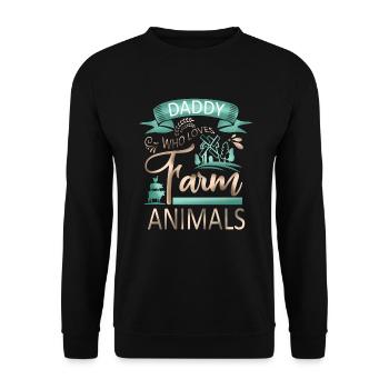 Papa, der Nutztiere liebt - Kuhschwein-Ziegenliebhaber - Unisex Pullover - Schwarz - Vorne - Alina (178cm) & Michal (187cm)