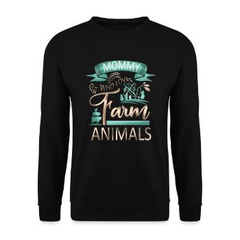 Mama, die Nutztiere liebt - Kuhschwein-Ziegenliebhaber - Unisex Pullover - Schwarz - Vorne - Alina (178cm) & Michal (187cm)