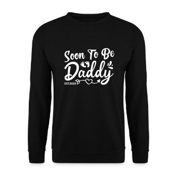 Soon To Be Daddy Est 2023 - Promoted To Daddy 2023 - Unisex Sweatshirt - black - Front - Alina (178cm) & Michal (187cm)