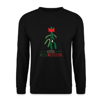 Kleine Fräulein Mistel Symbol der Liebe Zu Weihnachten - Unisex Pullover - Schwarz - Vorne - Alina (178cm) & Michal (187cm)