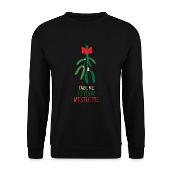 Emmène-moi à ton gui Symbole d’amour Drôle - Sweat-shirt Unisexe - noir - Devant - Alina (178cm) & Michal (187cm)