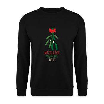 Mistelzweig hat mich dazu gebracht Symbol der Liebe - Unisex Pullover - Schwarz - Vorne - Alina (178cm) & Michal (187cm)