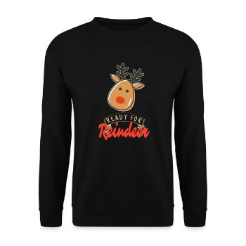 Prêt pour le renne Drôle de pyjama de Noël - Sweat-shirt Unisexe - noir - Devant - Alina (178cm) & Michal (187cm)