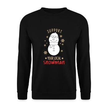 Soutenez votre pyjama de Noël amusant de bonhomme de neige local - Sweat-shirt Unisexe - noir - Devant - Alina (178cm) & Michal (187cm)