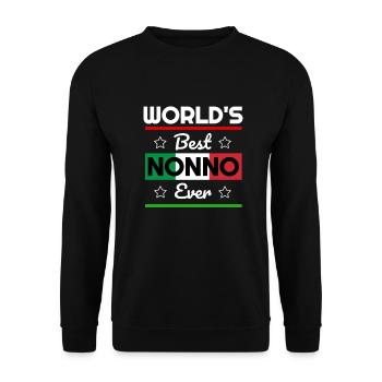 World's Best Nonno Ever Shirt - Italian Grandfathe - Unisex Sweatshirt - black - Front - Alina (178cm) & Michal (187cm)