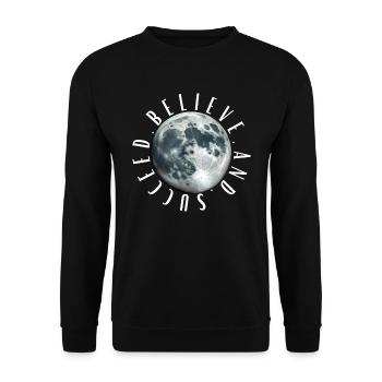 Pleine Lune - « croire et réussir » - Sweat-shirt Unisexe - noir - Devant - Alina (178cm) & Michal (187cm)
