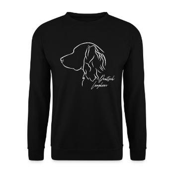 German Longhair Profile Dogs Dog Wilsigns - Unisex Sweatshirt - black - Front - Alina (178cm) & Michal (187cm)