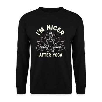 Drôle Yoga Méditation Chakra Jeu de mots - Sweat-shirt Unisexe - noir - Devant - Alina (178cm) & Michal (187cm)