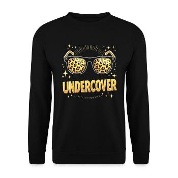 Funny Sunglasses and Undercover Speech Costume - Unisex Sweatshirt - black - Front - Alina (178cm) & Michal (187cm)
