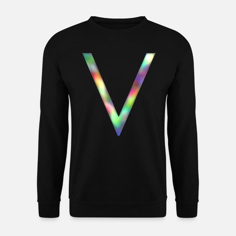 V - Buchstabe INITIALE - Unisex Pullover - Schwarz