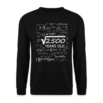 Square root 2500 = 50 years old Birthday - Unisex Sweatshirt - black - Front - Alina (178cm) & Michal (187cm)