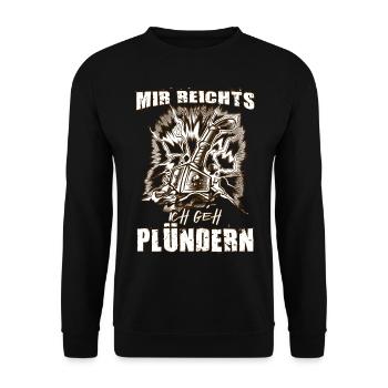 Wikingerzeit Nordmann Thors Hammer Valhalla - Unisex Pullover - Schwarz - Vorne - Alina (178cm) & Michal (187cm)