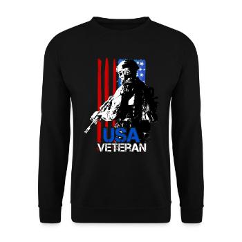 USA-VETERANEN-SENIORENARMEE-GEDENKTAG - Unisex Pullover - Schwarz - Vorne - Alina (178cm) & Michal (187cm)