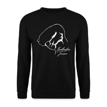 BEDLINGTON TERRIER Profil Chiens Wilsigns - Sweat-shirt Unisexe - noir - Devant - Alina (178cm) & Michal (187cm)