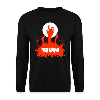 Zombie Graveyard Horror Grave Emo Gamer 666 Comic - Unisex Sweatshirt - black - Front - Alina (178cm) & Michal (187cm)