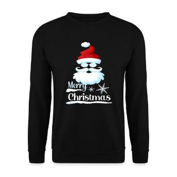 Weihnachtsmann Weihnachten Spruch - Unisex Pullover - Schwarz - Vorne - Alina (178cm) & Michal (187cm)