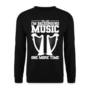 Harfe Musikinstrument - Unisex Pullover - Schwarz - Vorne - Alina (178cm) & Michal (187cm)