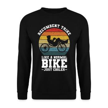 Velomobil | Recumbent Trike Triker Sport Geschenk - Unisex Pullover - Schwarz - Vorne - Alina (178cm) & Michal (187cm)