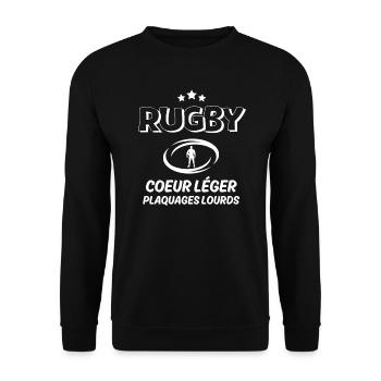 rugby sport - Sweat-shirt Unisexe - noir - Devant - Alina (178cm) & Michal (187cm)