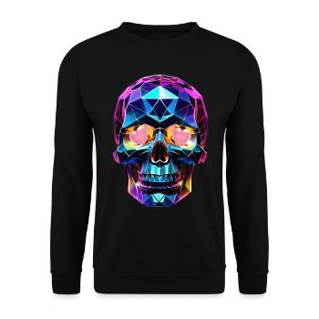 Crystal skull and heartfelt eyes. - Unisex Sweatshirt - black - Front - Alina (178cm) & Michal (187cm)