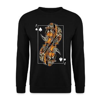 Rhino Steampunk Card Game Spades Jack Poker - Unisex Sweatshirt - black - Front - Alina (178cm) & Michal (187cm)