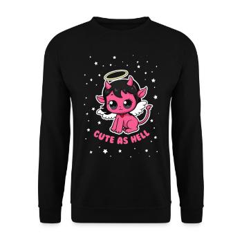 Cute as Hell - Unisex Sweatshirt - black - Front - Alina (178cm) & Michal (187cm)