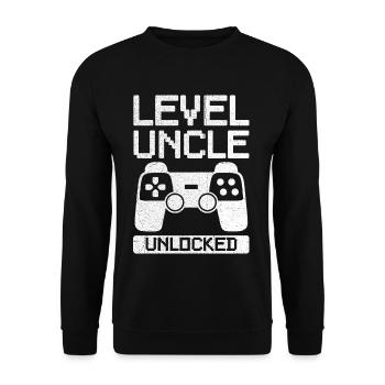 Level Uncle unlocked Design pour votre oncle - Sweat-shirt Unisexe - noir - Devant - Alina (178cm) & Michal (187cm)