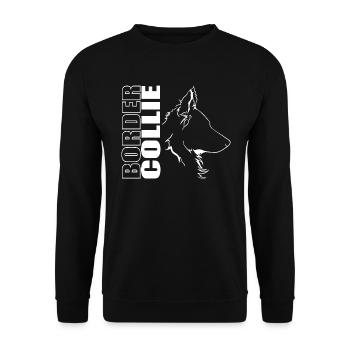 BORDER COLLIE Chiens Chiens Chien de troupeau Wilsigns - Sweat-shirt Unisexe - noir - Devant - Alina (178cm) & Michal (187cm)