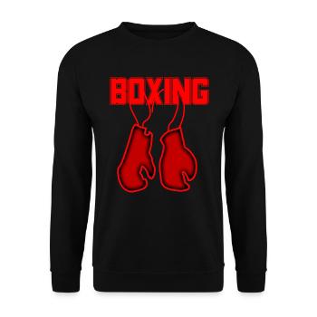 Retro Love Red Boxhandschuhe Boxer Geschenke - Unisex Pullover - Schwarz - Vorne - Alina (178cm) & Michal (187cm)