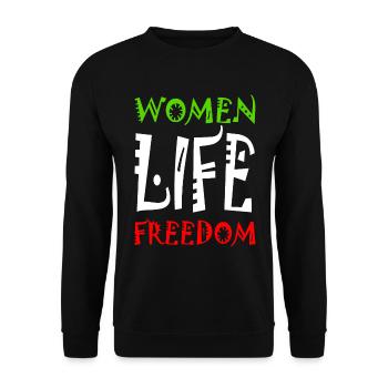 Women life freedom - Unisex Pullover - Schwarz - Vorne - Alina (178cm) & Michal (187cm)