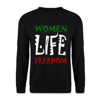 Women life freedom - Unisex Pullover - Schwarz - Vorne - Alina (178cm) & Michal (187cm)
