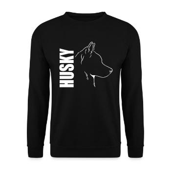 Husky Profile Dogs Dog Wilsigns - Unisex Sweatshirt - black - Front - Alina (178cm) & Michal (187cm)