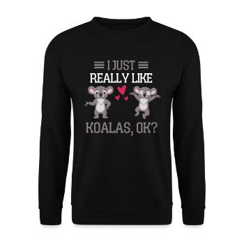J’aime juste Koalas drôle cadeau Koala - Sweat-shirt Unisexe - noir - Devant - Alina (178cm) & Michal (187cm)