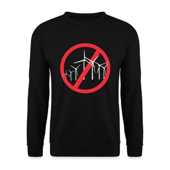 Stop Wind Turbines - Unisex Sweatshirt - black - Front - Alina (178cm) & Michal (187cm)