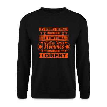 les vrais hommes regardent Lorient fans club - Sweat-shirt Unisexe - noir - Devant - Alina (178cm) & Michal (187cm)