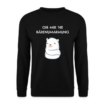 give me a bear hug - Unisex Sweatshirt - black - Front - Alina (178cm) & Michal (187cm)