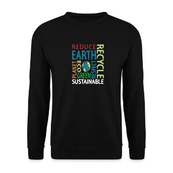 recycle earth - Unisex Sweatshirt - black - Front - Alina (178cm) & Michal (187cm)