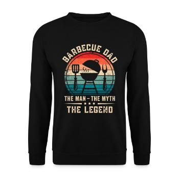 Barbecue Papa Grillades BBQ Viande Fumoir - Sweat-shirt Unisexe - noir - Devant - Alina (178cm) & Michal (187cm)