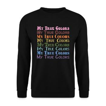 My true colors: rainbow vintage - Unisex Pullover - Schwarz - Vorne - Alina (178cm) & Michal (187cm)