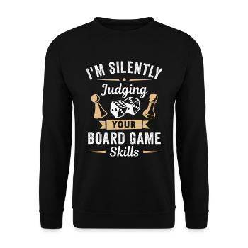 Game Night Board Game Skills - Unisex Sweatshirt - black - Front - Alina (178cm) & Michal (187cm)