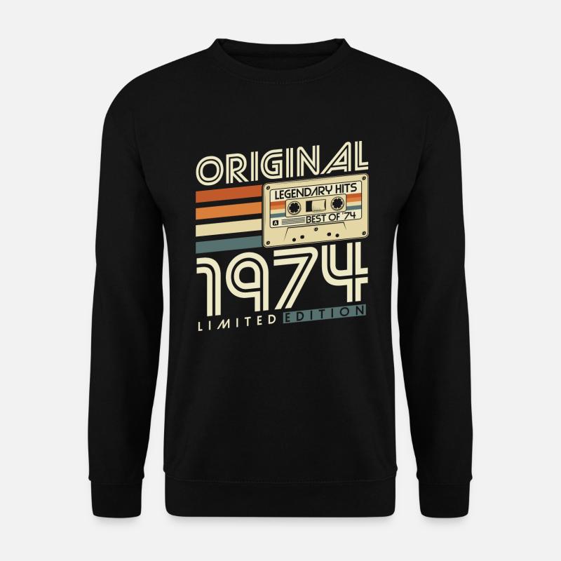 Original 1974 Jahrgang Vintage Retro Geburtstag - Unisex Pullover - Schwarz