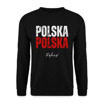 Flag of Poland, Polish pride - Unisex Sweatshirt - black - Front - Alina (178cm) & Michal (187cm)