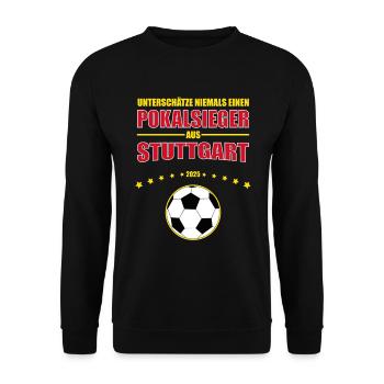 Deutscher Pokalsieger 2025 Stuttgart Fanshirt - Unisex Pullover - Schwarz - Vorne - Alina (178cm) & Michal (187cm)