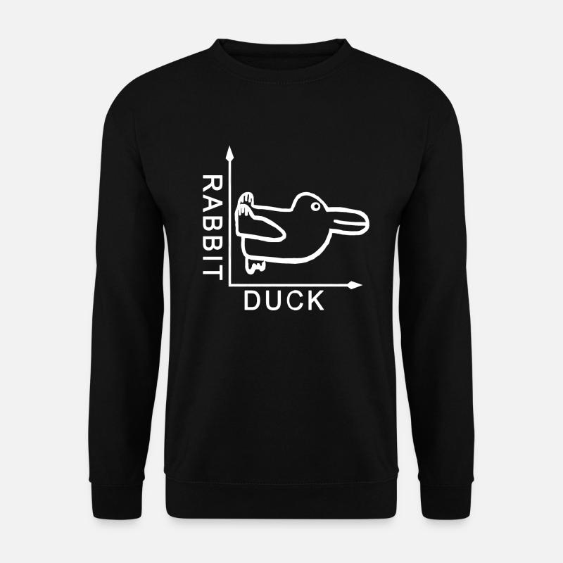 Rabbit Ente Duck Hase Graph - Unisex Pullover - Schwarz