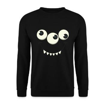 Monster halloween gift eyes children cartoon - Unisex Sweatshirt - black - Front - Alina (178cm) & Michal (187cm)