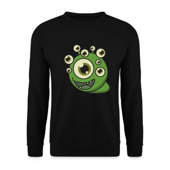 Ungeheuer Augen Geschenk Halloween lustig fantasy - Unisex Pullover - Schwarz - Vorne - Alina (178cm) & Michal (187cm)