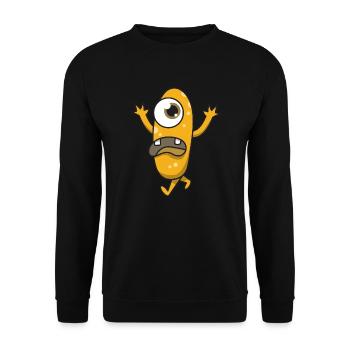 Monster cyclops gift Halloween screaming eye - Unisex Sweatshirt - black - Front - Alina (178cm) & Michal (187cm)